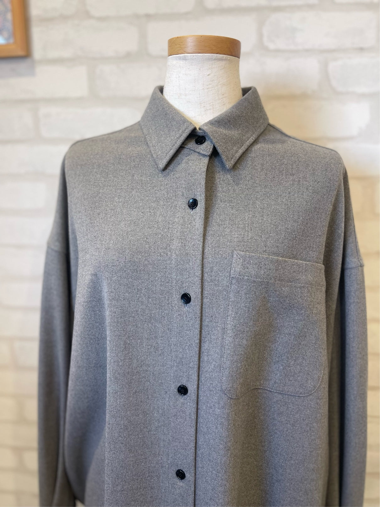 cafune//ウールライクシャツ