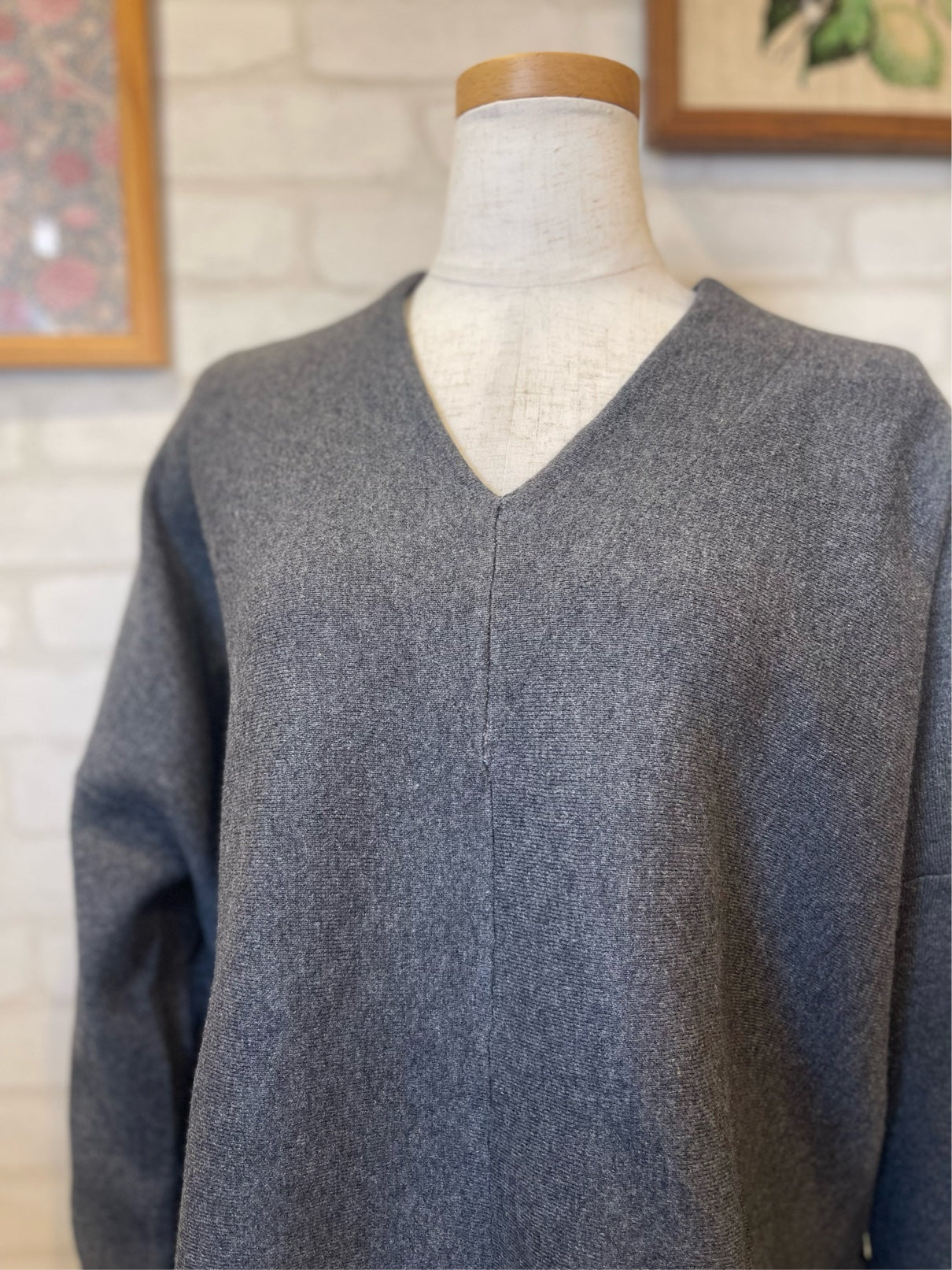 squady//ダブルフェイスｖネックニット