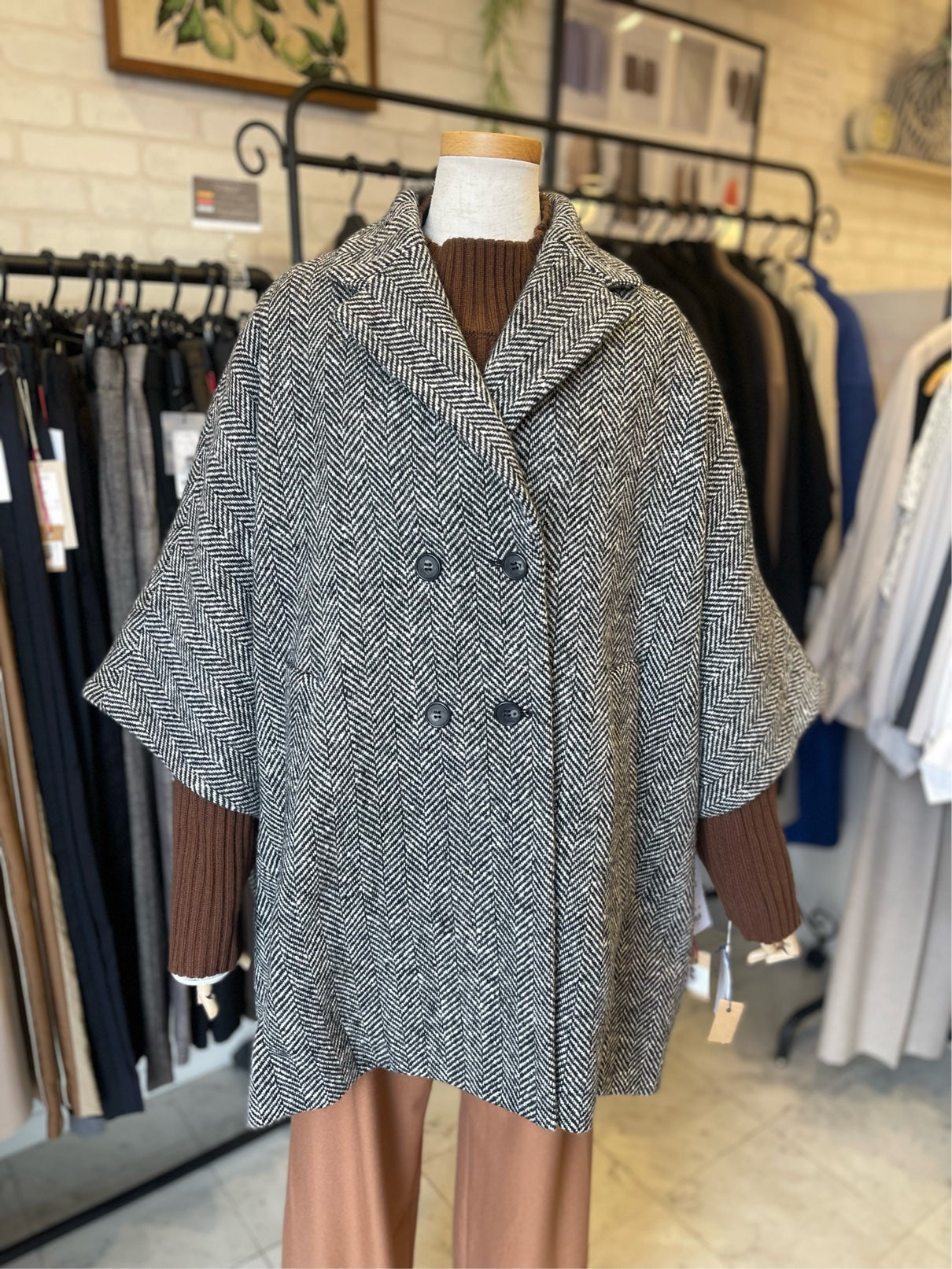 CYNICAL//ツイードヘリンボーンコート