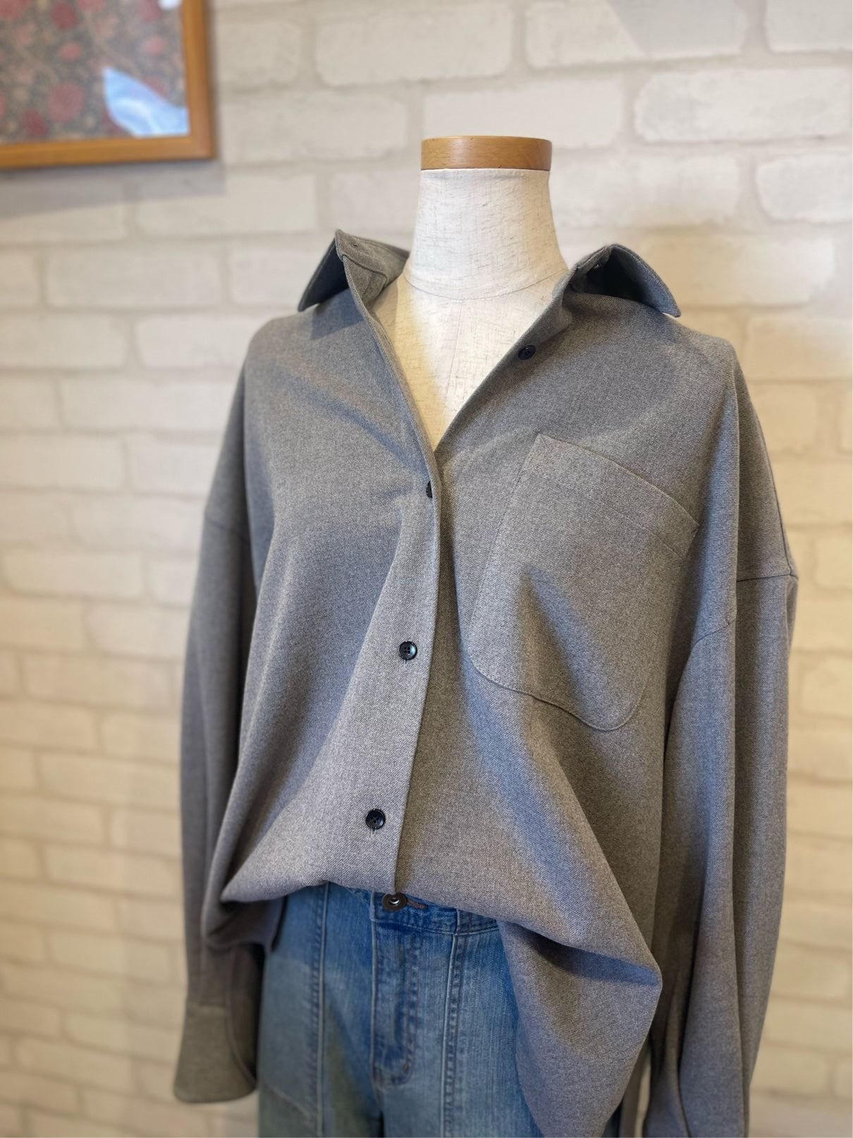 cafune//ウールライクシャツ